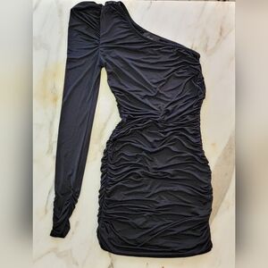 Little Black Ruched Dress